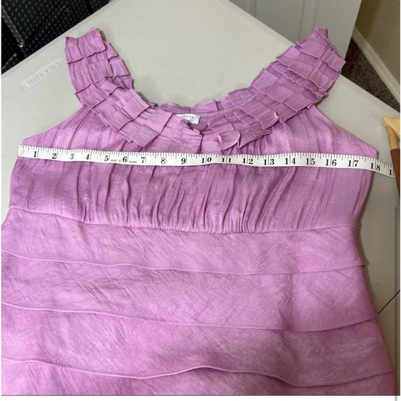 Off the shoulder Fabulous Ruffles! London Times Petite Pink Cocktail Dress - Picture 3 of 8